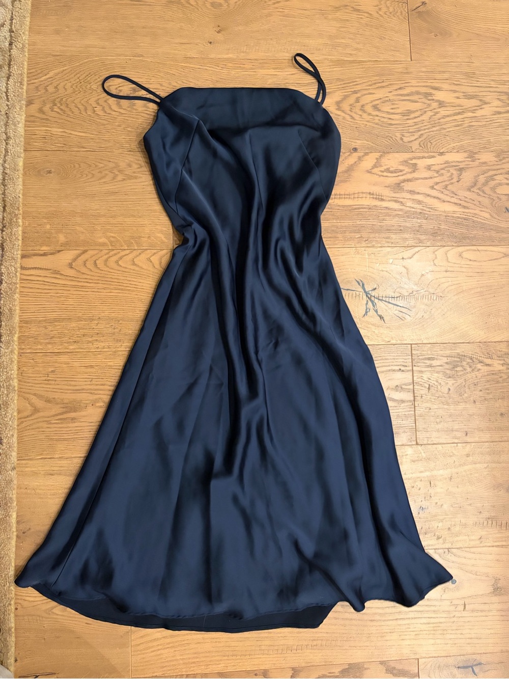 Navy Slip Dress - midi - size 8